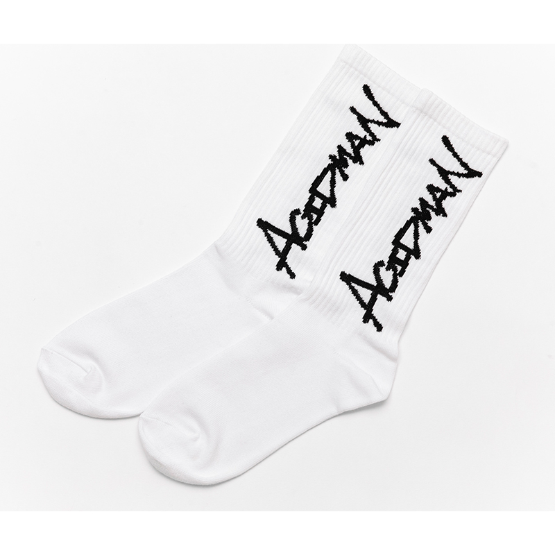 Handwritten Logo Socks（white×black） | ACIDMAN STORE