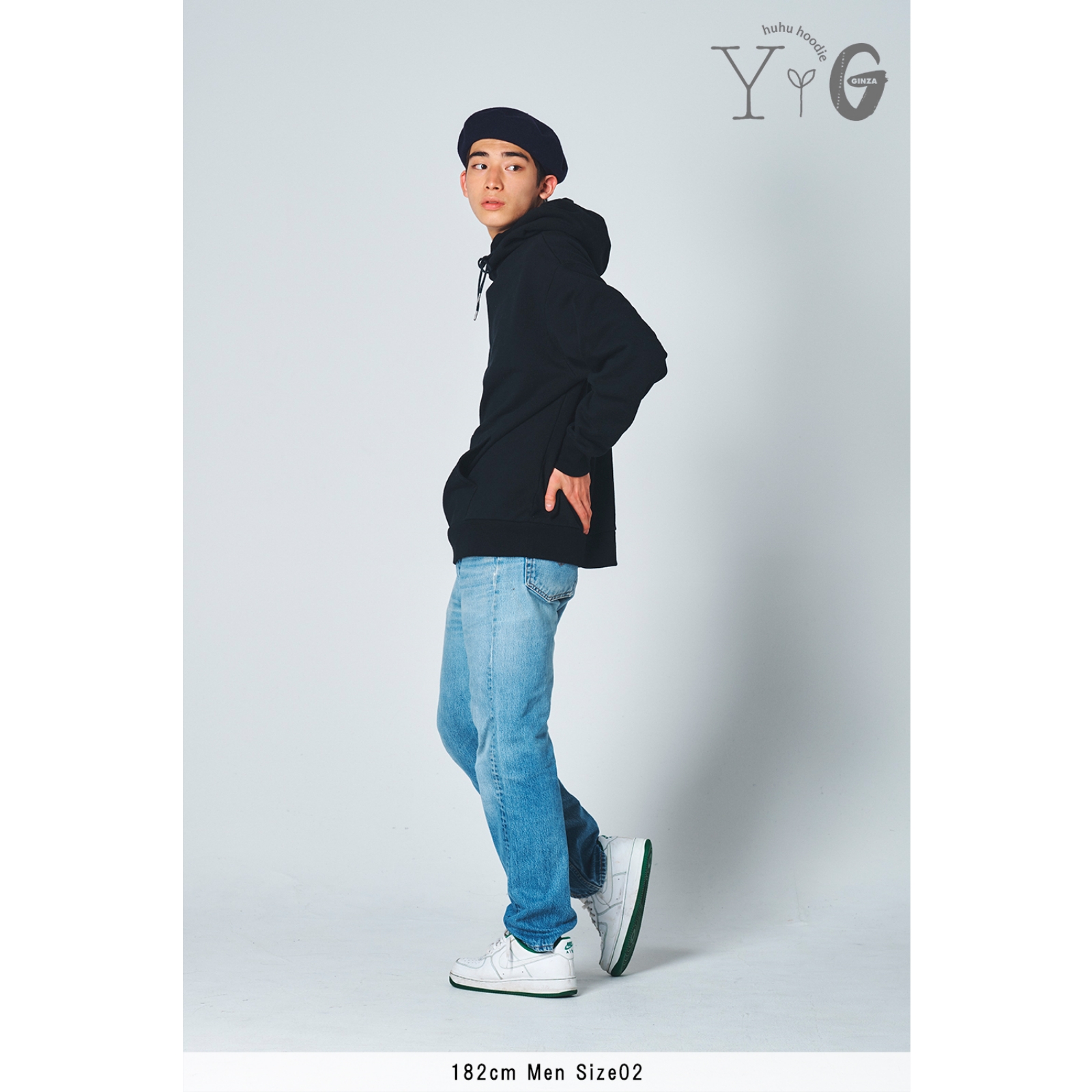 huhu フーディ〉BLACK | Yui Aragaki × Ginza huhu hoodie STORE