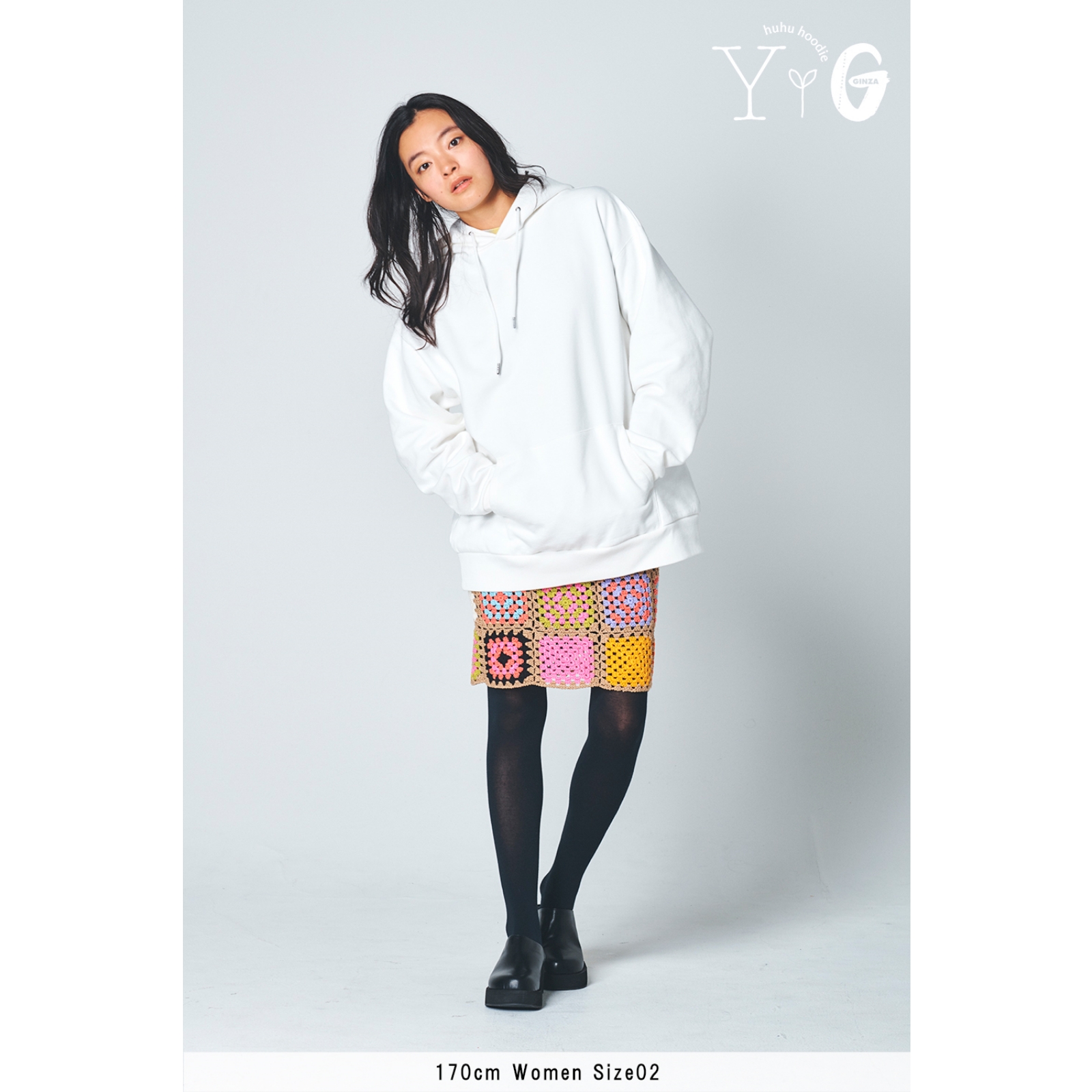 huhu フーディ〉WHITE | Yui Aragaki × Ginza huhu hoodie STORE 